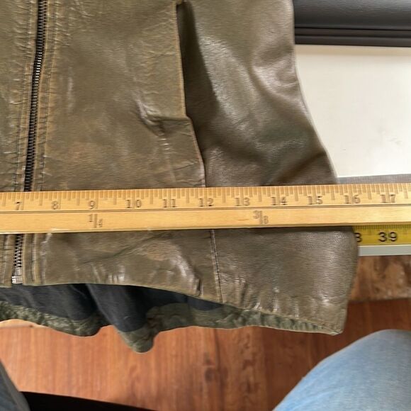 Improvd Knit Sleeve Lambskin Leather Moto Jacket - Picture 14 of 16